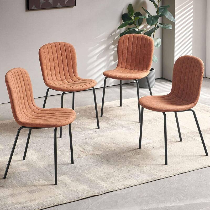 Howtai Upholstered Dining Chairs,Vintage PU Leather Accent Side Chairs