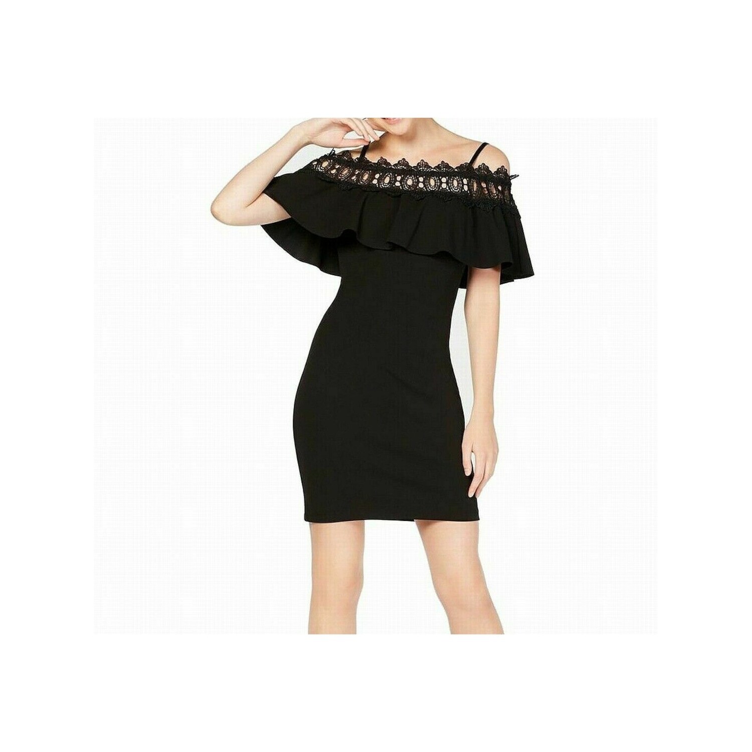 open lace back dress Gold-Embroidered Short Homecoming Dress 3330 Black / XSmall
