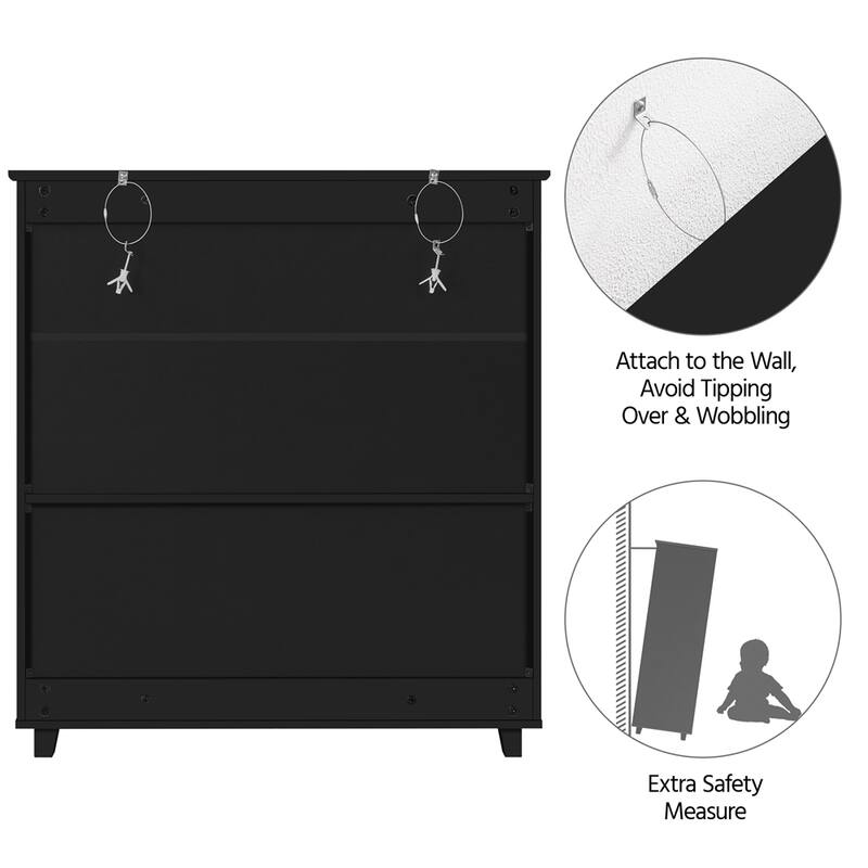 Yaheetech 4 Tier Shoe Storage Cabinet 1 Drawer Closed Adjustable Shoes Rack - 31 x 15 x 34'' (L x W x H)