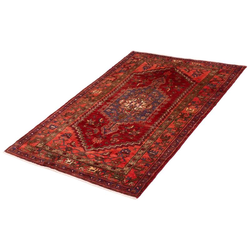 ECARPETGALLERY Hand-knotted Andelz Red Wool Rug - 4'4 x 6'8