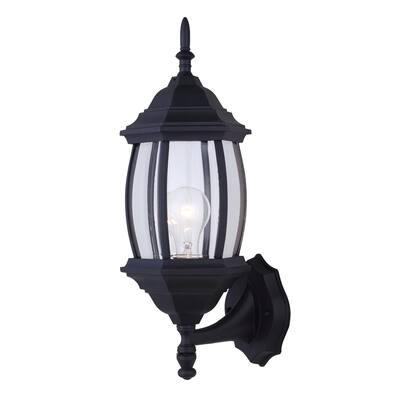 Outdoor 1 Light Outdoor Lantern, Black Finish