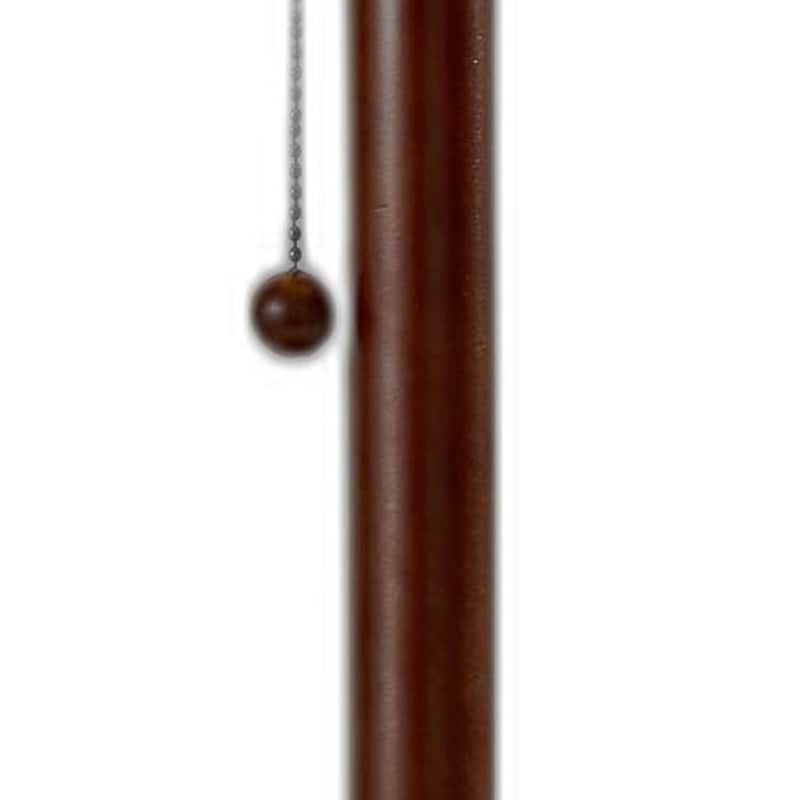 HomeRoots 31" Walnut Solid Wood Standard Table Lamp With Beige Shade - 8