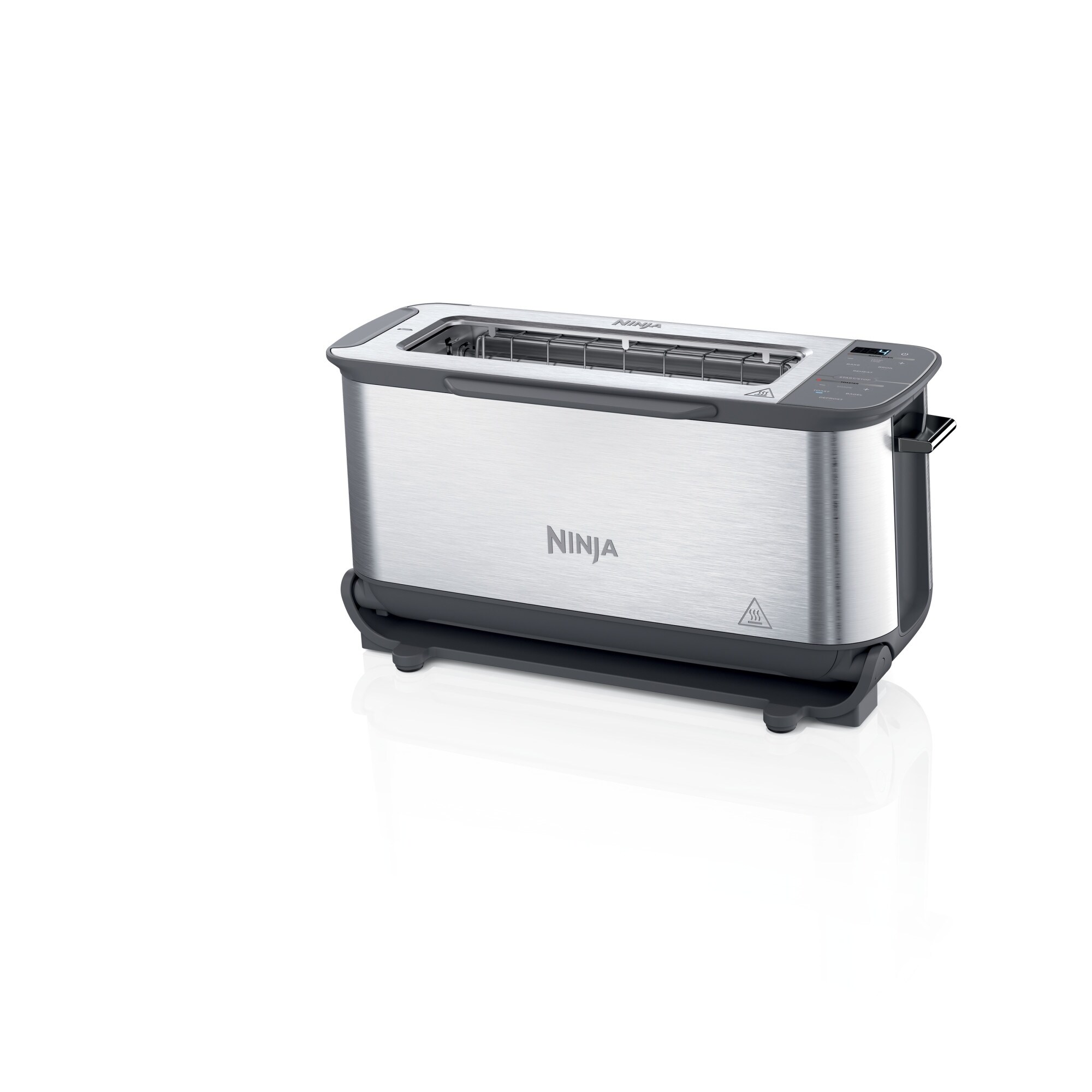 Ninja ST101 Foodi 2 in 1 Flip Toaster 2 Slice Capacity Compact Toaster Oven 1500 Watts Stainless Steel