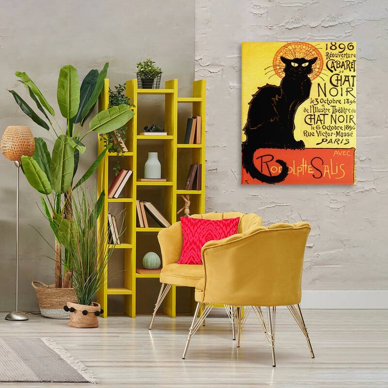 Stupell Vintage Halloween Black Cat Canvas Wall Art Design By Marcus Jules