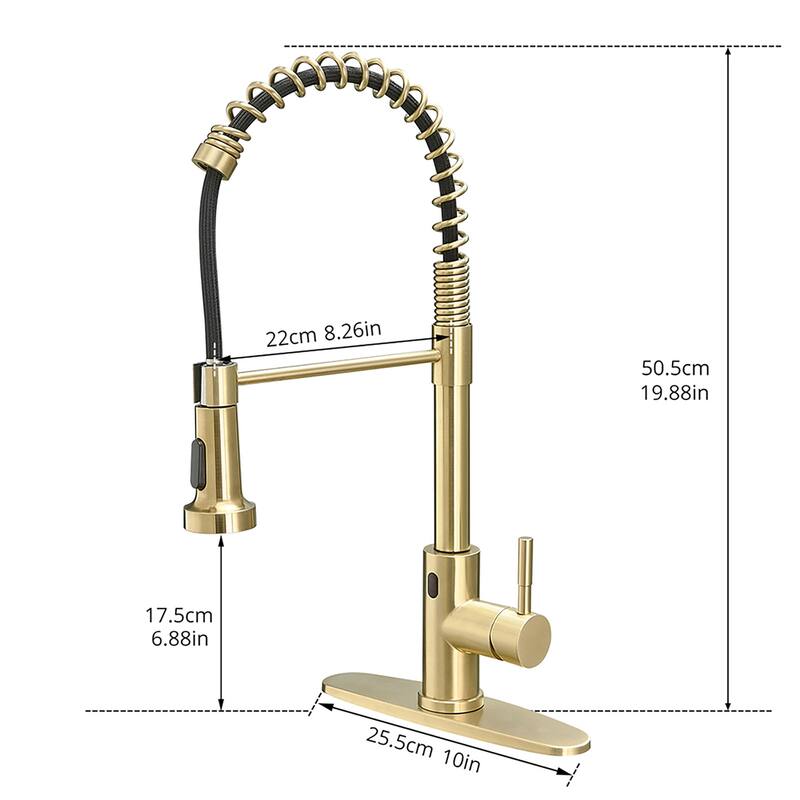 Touchless Stainless Steel 2-Function Pull-out Kitchen Sink Faucet