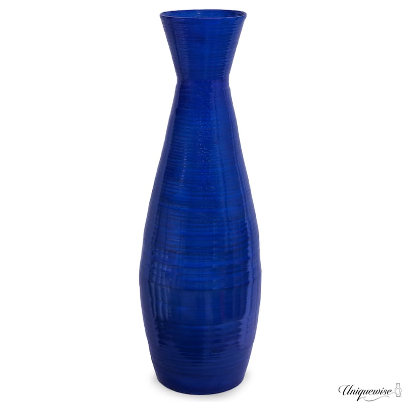Decorative 24-inch Tall Red Bamboo Floor Vase for Modern Home, Office, Living Room, Bedroom, and Entryway Interior Decor