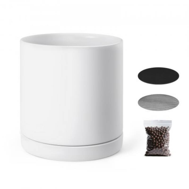 12-Inch Tree Planter Pot with Detachable Saucer and Pads - 11.81 × 11.81 × 11.02 inch