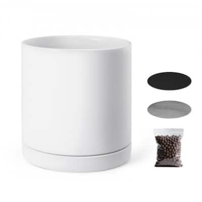 12-Inch Tree Planter Pot with Detachable Saucer and Pads - 11.81 × 11.81 × 11.02 inch