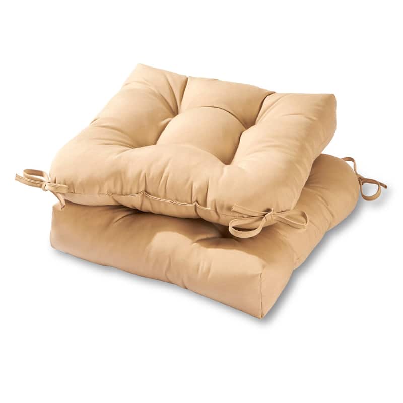 Solid Color 20-inch Outdoor Chair Cushion (Set of 2) - Stone