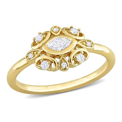 Miadora 1/4ct TW Diamond Cluster Ring in 14k Yellow Gold