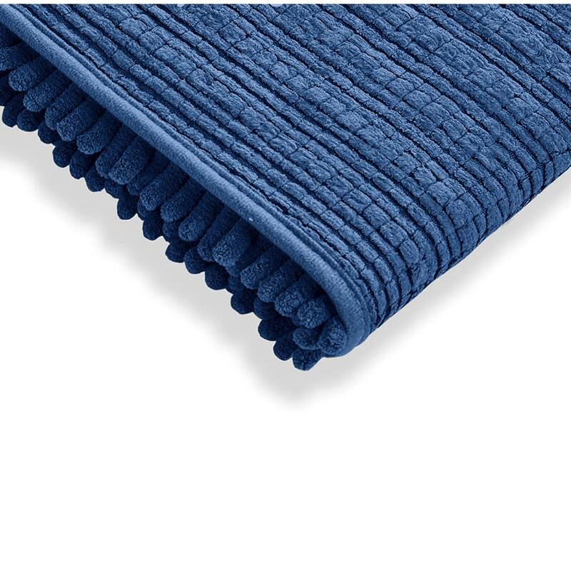 36"x24" - Blue Soft Cozy Plush Chenille Bath Mat Bathroom Rug