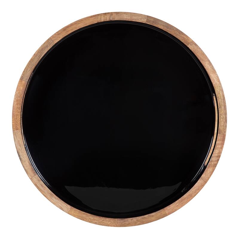 Kate and Laurel Ehrens Round Decorative Wood Tray