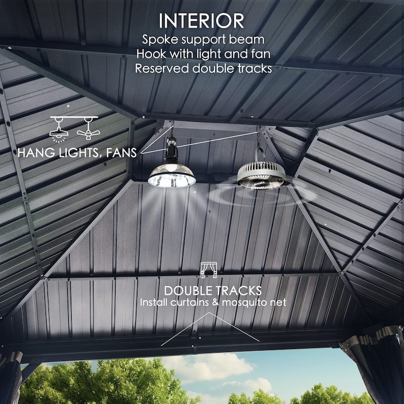 Kozyard Alexander 12x12-foot Hardtop Gazebo with a Mosquito Net