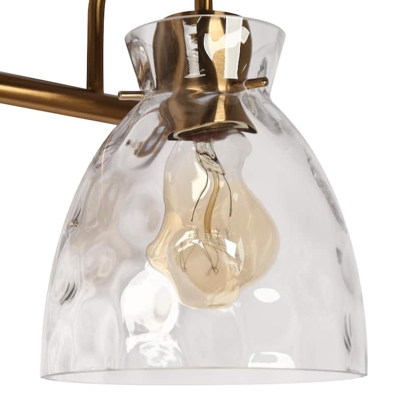 Elisie Modern 2-light Bathroom Vanity Light Farmhouse Black Gold Sconce with Water Glass