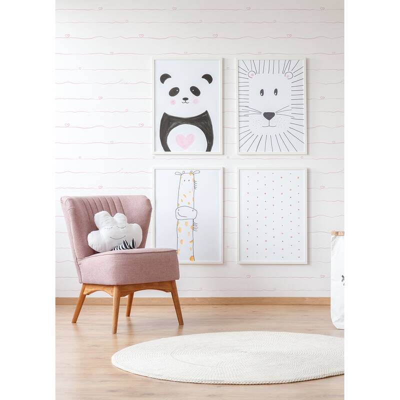 Chesapeake Love & Hearts Pink Script Wallpaper - 20.9 x 396 x 0.025