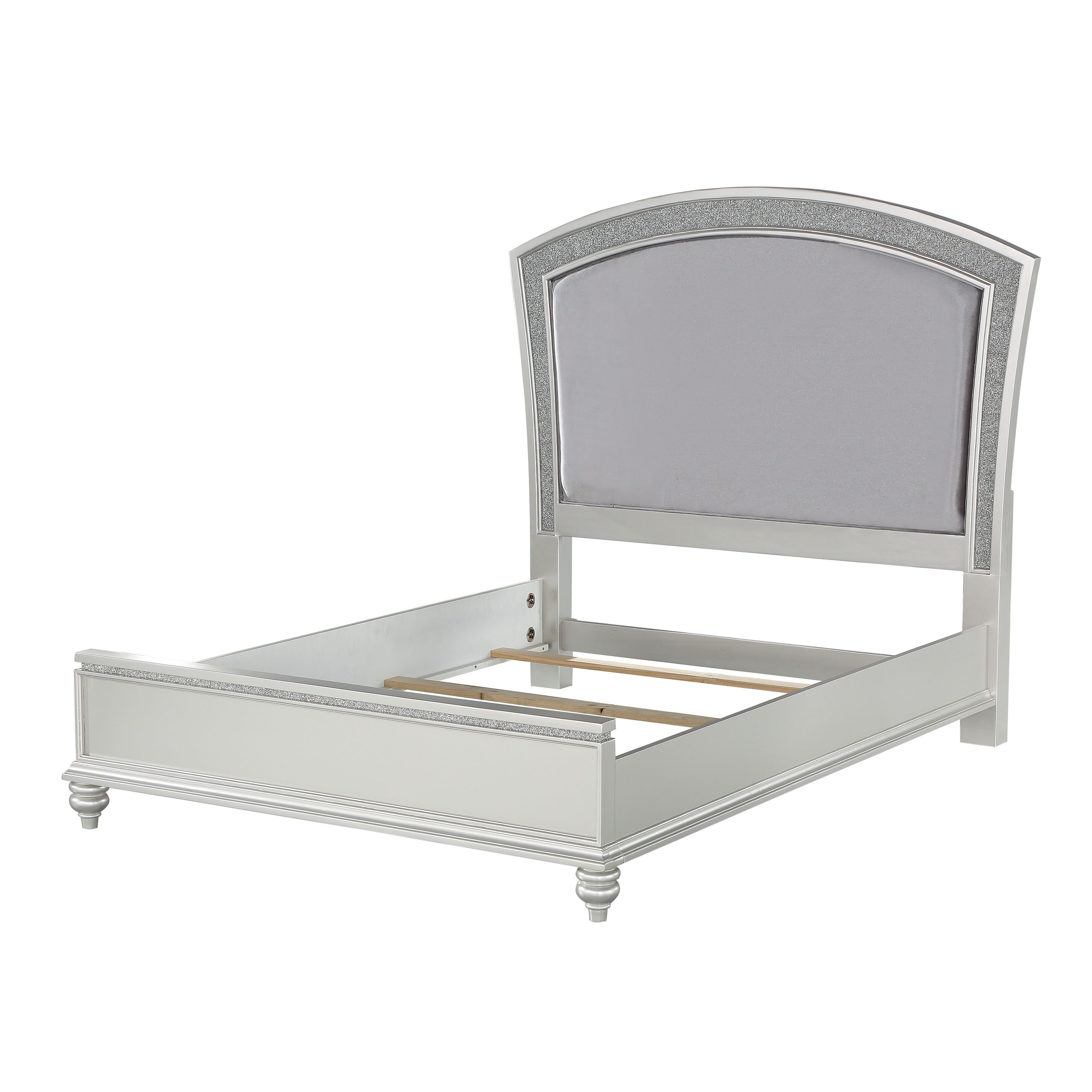 Clarke Grey and Platinum Panel Bed