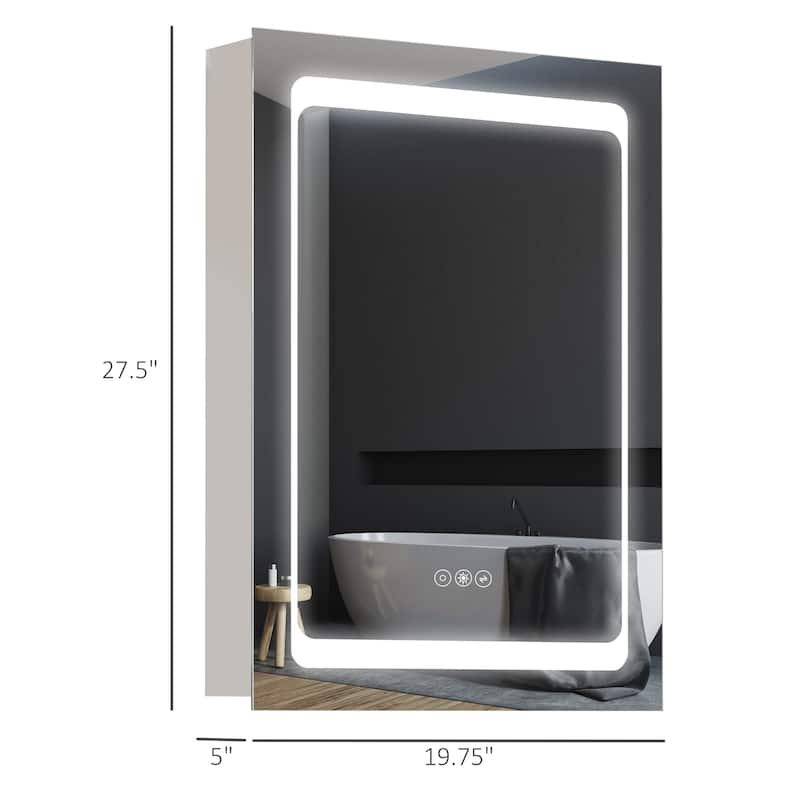 kleankin LED Lighted Medicine Cabinet with Mirror