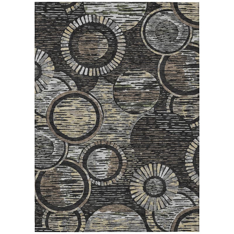 Machine Washable Indoor/ Outdoor Modern Grover Chantille Rug