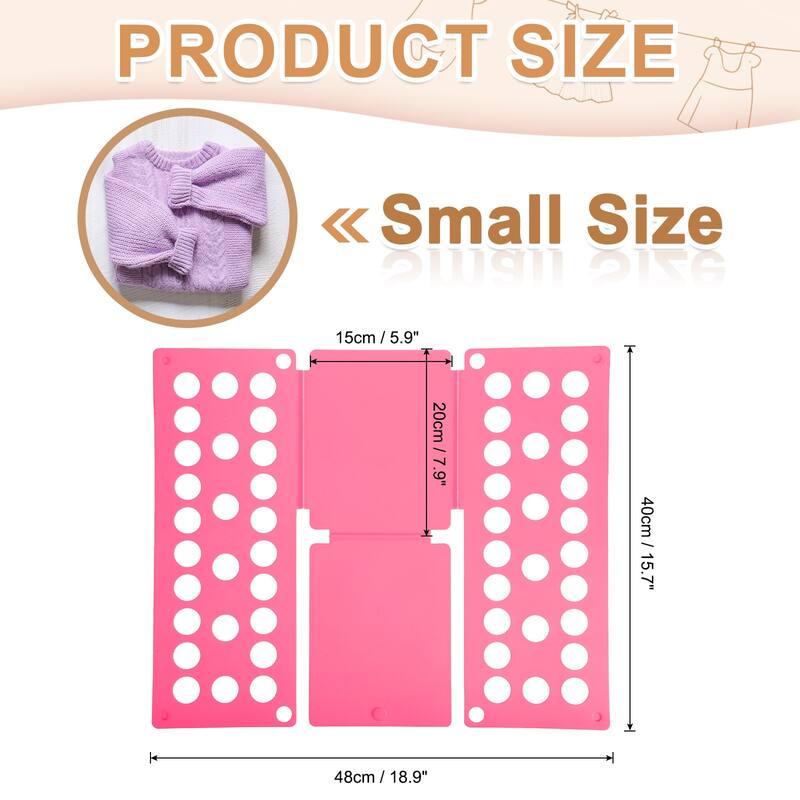 T-Shirt Clothes Folder Folding Board Foldable, 18.9 x 15.7Inch - 18.9 x 15.7 inch - Pink
