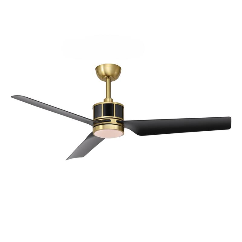 52" Reversible 3-Blade Smart LED Ceiling Fan with Remote Control and Light Kit