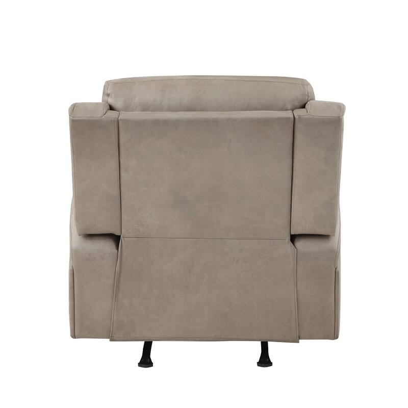 Patsy 38 Inch Manual Recliner Rocker Chair, Brown Microfiber, Tufted Back