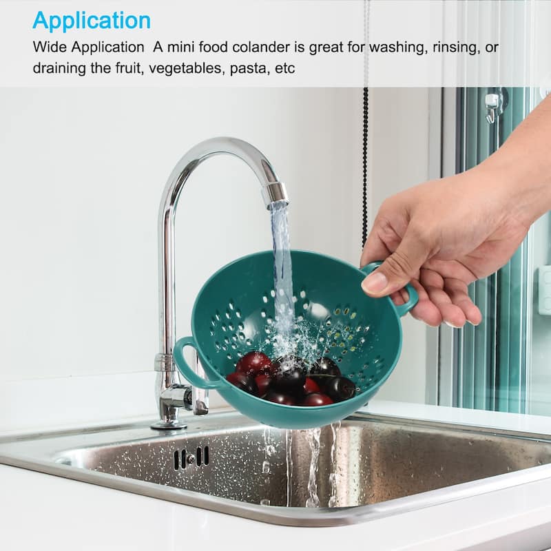 Rice Sieve Washing Colander Strainer Drainer Fruit Cleaning Bowl - Army Green