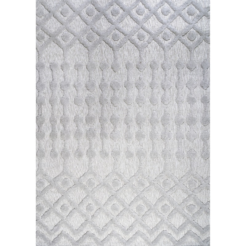 JONATHAN Y Portmany Moroccan Diamond Indoor/Outdoor Area Rug - 3 X 5 - Light Gray