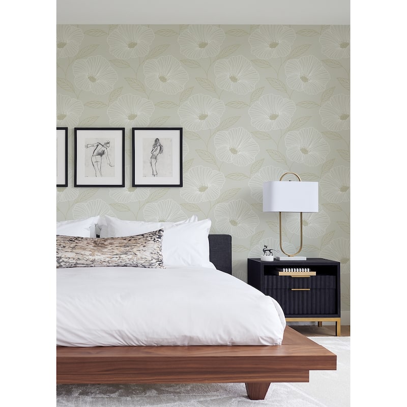 A-Street Prints Mythic Dove Floral Wallpaper