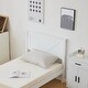 preview thumbnail 11 of 45, Twin Size Solid Wood Platform Bed Frame With Headboard White