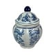 Decorative Jars Set Of 3 Blue White Chinoiserie Porcelain Lidded 6.75 ...
