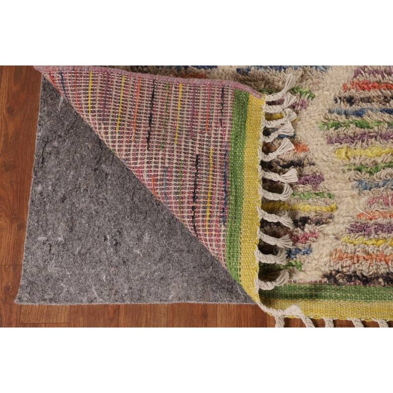 Moroccan Oriental Large Area Rug Hand-Knotted Wool Carpet - 9'4" x 14'10"