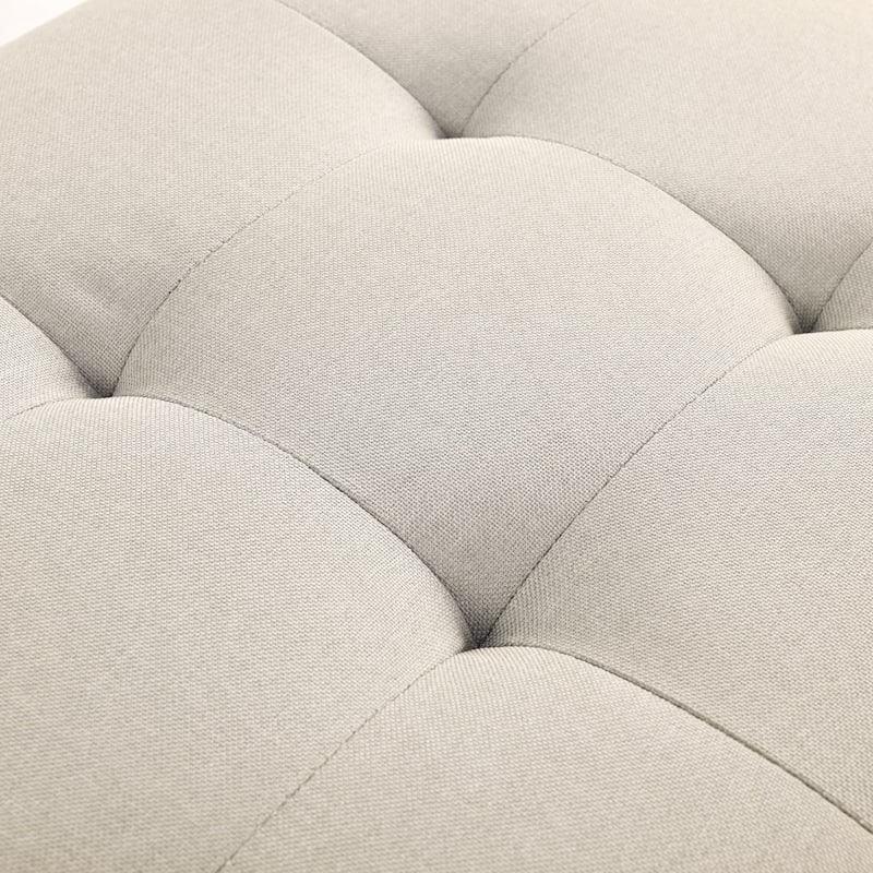Linen Fabric Storage Ottoman Bench, Multi-Functional Storage Ottoman, End of Bed Bench with Hidden Hinge Lid & Rivet Trim