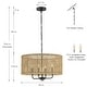preview thumbnail 6 of 9, 4-Light Bohemian Hand Woven Drum Chandelier - Straw - 20 in. W