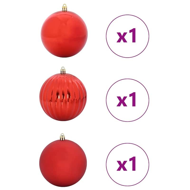vidaXL Christmas Bauble Set 3 pcs Red - 9.8 x 9.8 x 9.8