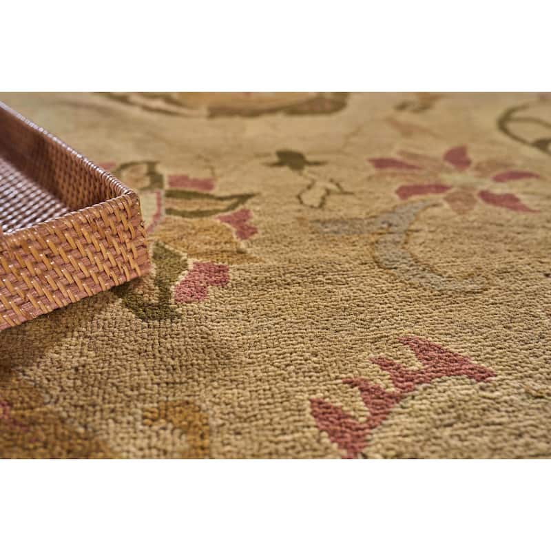 EXQUISITE RUGS ONE-OF-A-KIND Rare and Unusual Agra Hand Knotted Beige Rug - 12'8"x16'6"