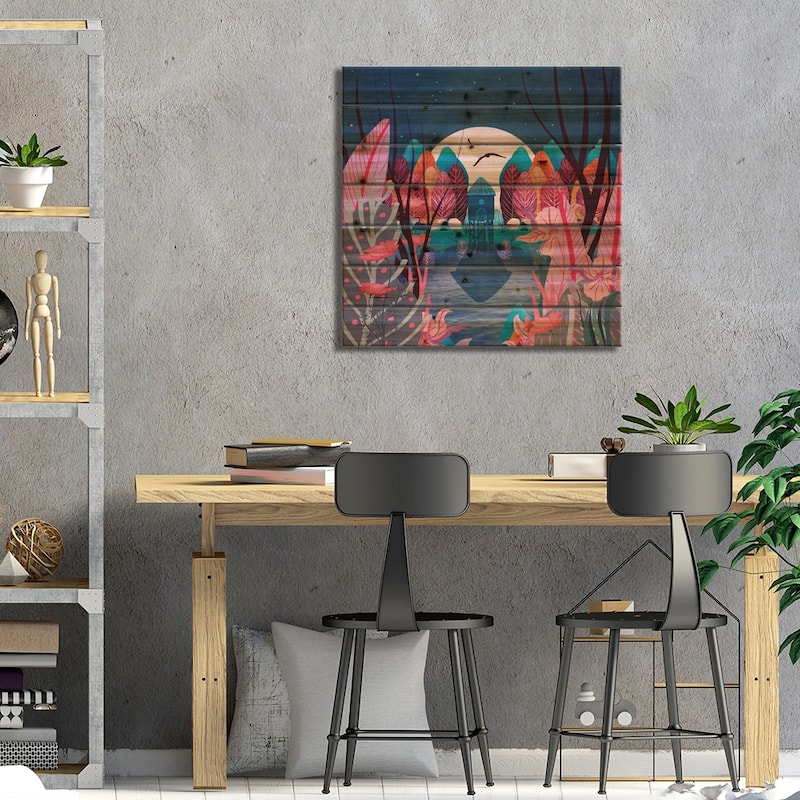 Mystery Garden Print On Wood by Viviana Gonzalez - Multi-Color