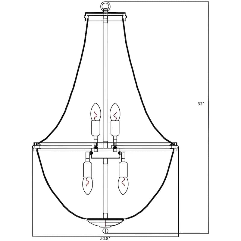 6 Light French Empire White Chainmail Pewter Strands Draping Chandelier