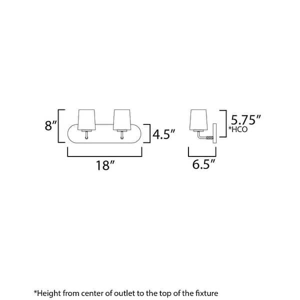 Maxim 12892WT Durham 2 Light 18" Wide Bath Vanity Light