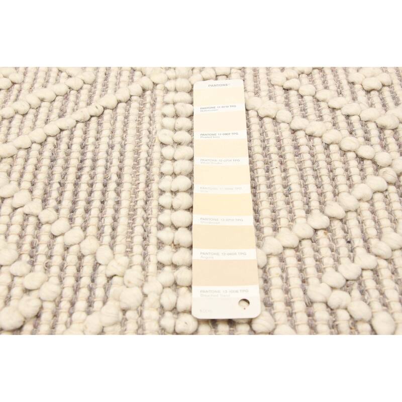ECARPETGALLERY Braid weave Sienna Cream Wool Rug - 5'0 x 8'0