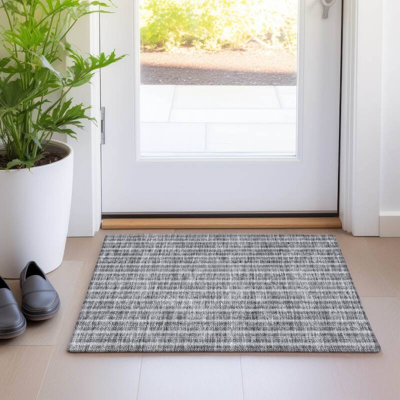 Premium Washable Super Soft Stripe Mayfield Rug - Gray - 1'8" x 2'6"