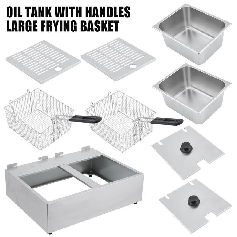 Commercial Electric Deep Fryer, 6L x 2 Dual Tank