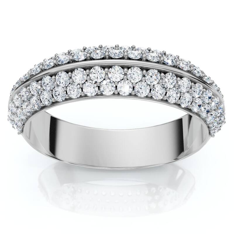 Bliss Diamond 1/2Ct Kayle Diamond Wedding Band Gold or Platinum Lab Grown - 6 - White