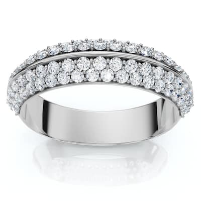 Certified 1/2Ct Kayle Diamond Wedding Band Gold or Platinum Lab Grown