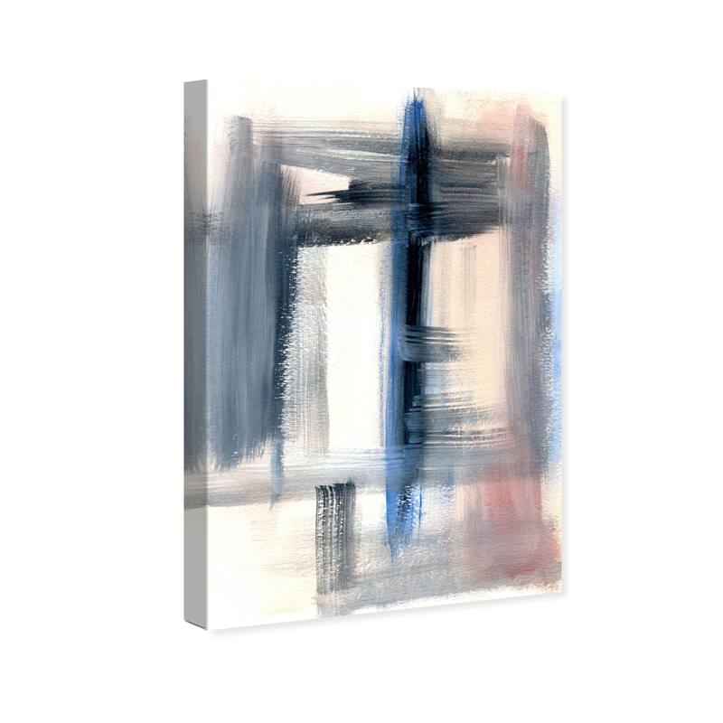 Wynwood Studio Canvas Abstract Windows Blue and Cream White Modern & Contemporary Wall Art Canvas Print
