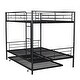 preview thumbnail 8 of 7, Full Over Full Metal Bunk Bed with Trundle, Black