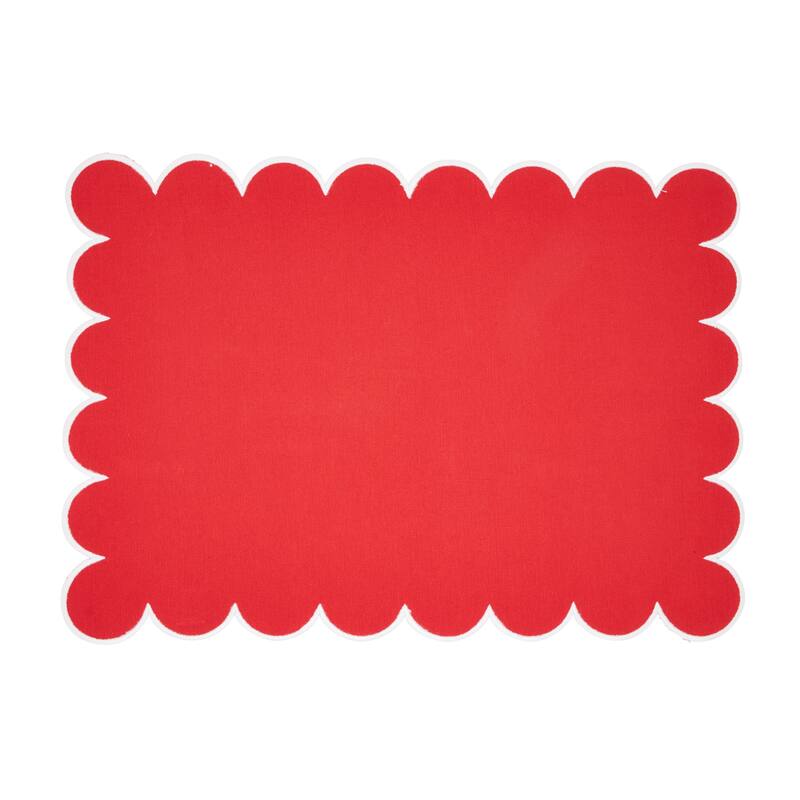 Eco Scallop Border Placemat (Set of 4) - 14"x20" - Red