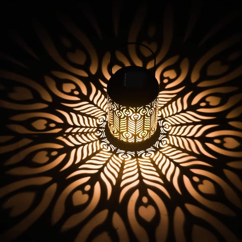 Adeco Solar Outdoor Metal Lanterns with Hanging Handle - Style 2