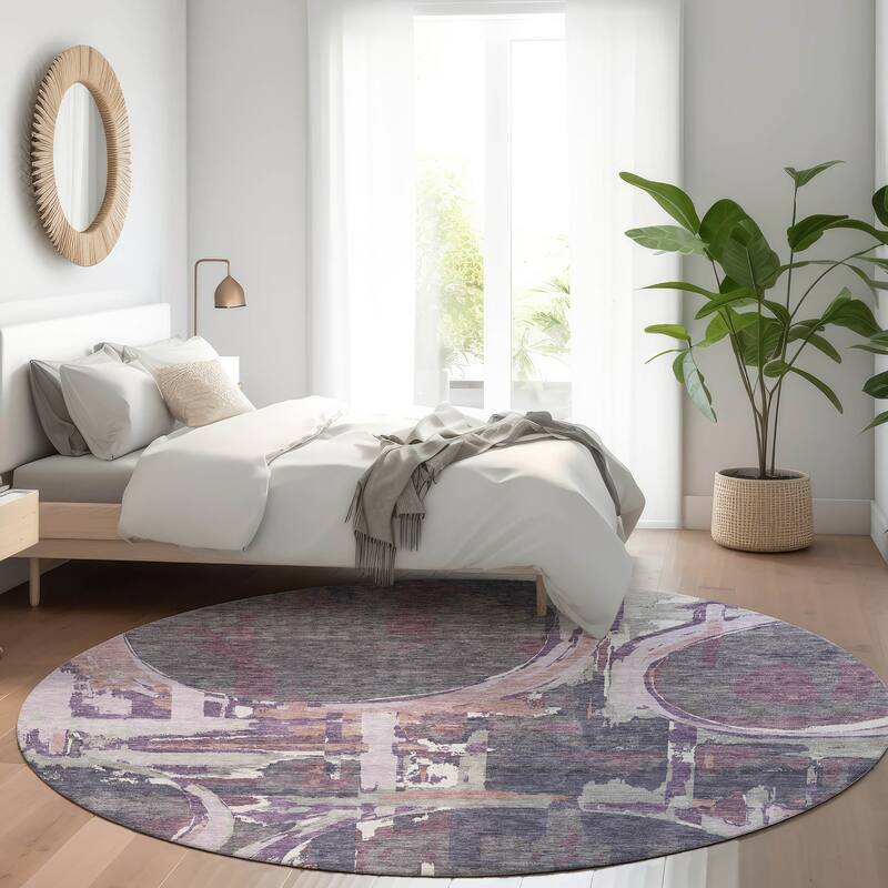 Machine Washable Indoor/ Outdoor Chantille Contemporary Abstract Rug