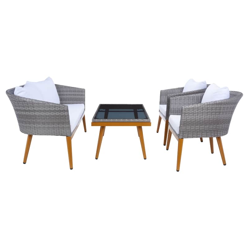 SAFAVIEH Eilam 4-Piece Outdoor Patio Set - 56Wx29Dx26H