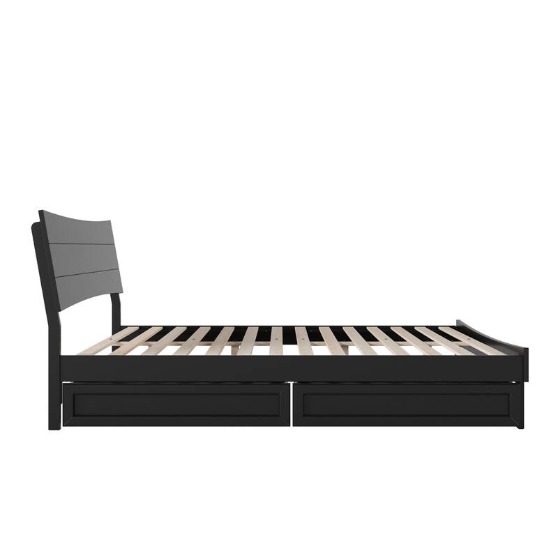 Phoenix Wood Platform Bed with Storage Drawers